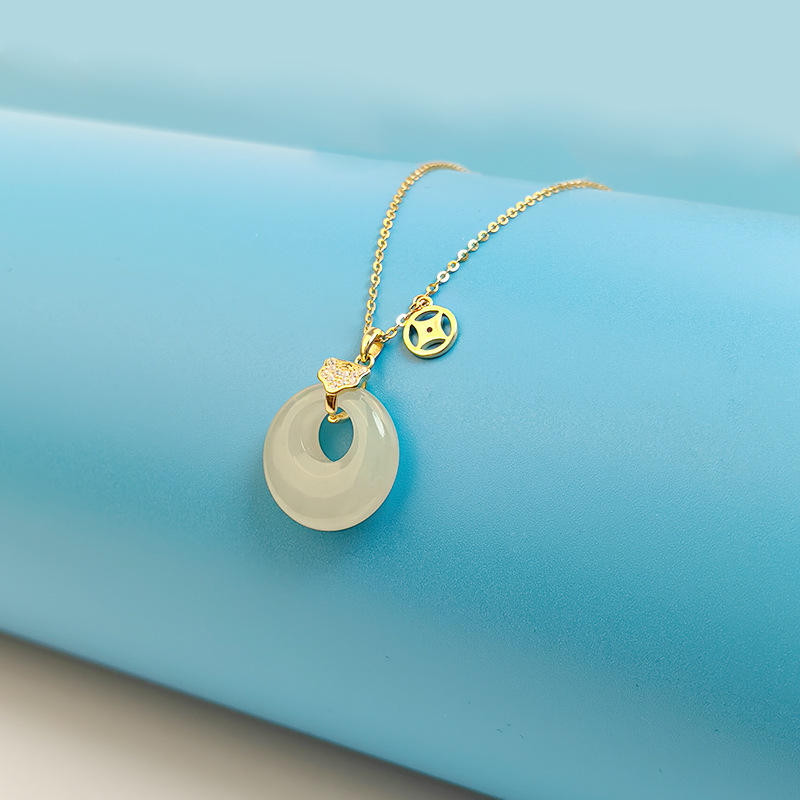 520 Gift Hetian Jade Necklace for Women - 925 Silver Jewelry