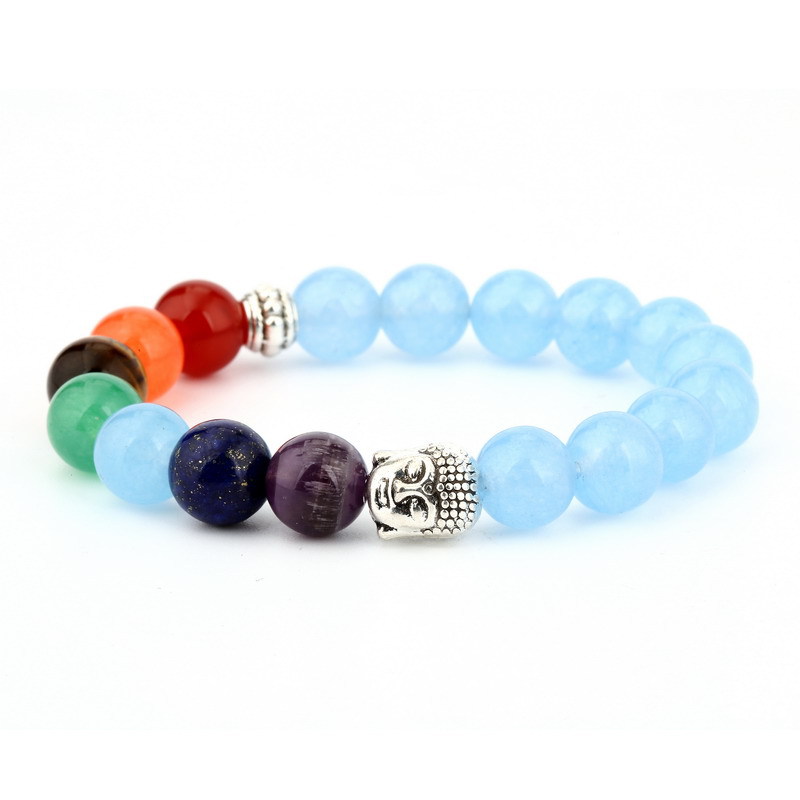 6mm Natural Stone Green Dongling Red Agate Yoga Chakra Bracelet with Buddha Head & Volcanic Stone Beads – Energy Boosting Accessory - Image 4