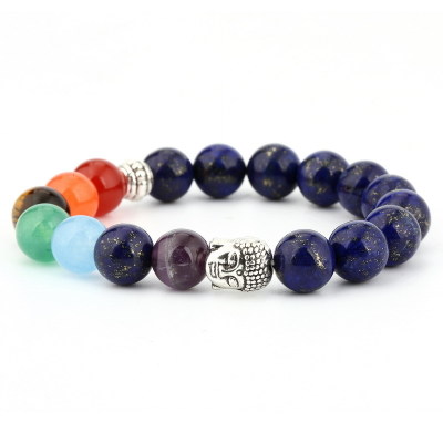 6mm Natural Stone Green Dongling Red Agate Yoga Chakra Bracelet with Buddha Head & Volcanic Stone Beads – Energy Boosting Accessory - Image 5