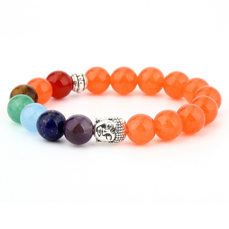 6mm Natural Stone Green Dongling Red Agate Yoga Chakra Bracelet with Buddha Head & Volcanic Stone Beads – Energy Boosting Accessory - Image 7