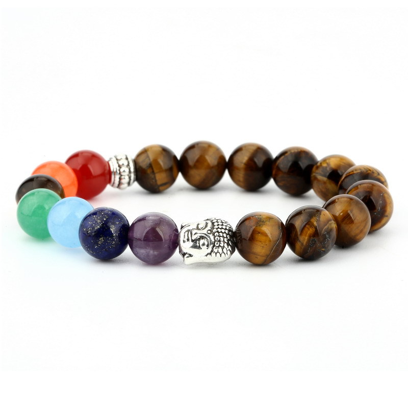 6mm Natural Stone Green Dongling Red Agate Yoga Chakra Bracelet with Buddha Head & Volcanic Stone Beads – Energy Boosting Accessory - Image 8