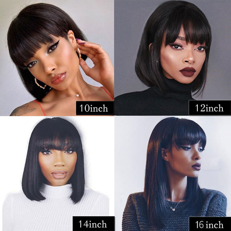 Natural and Realistic Human Hair Bob Wig Headgear with Woven Top Heart - Image 4