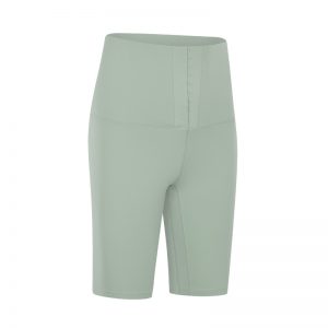 Lnvisible-Breasted Nude Sports High-Waisted Five-Point Yoga Pants for Slimming Abdomen and Stretchy Hips