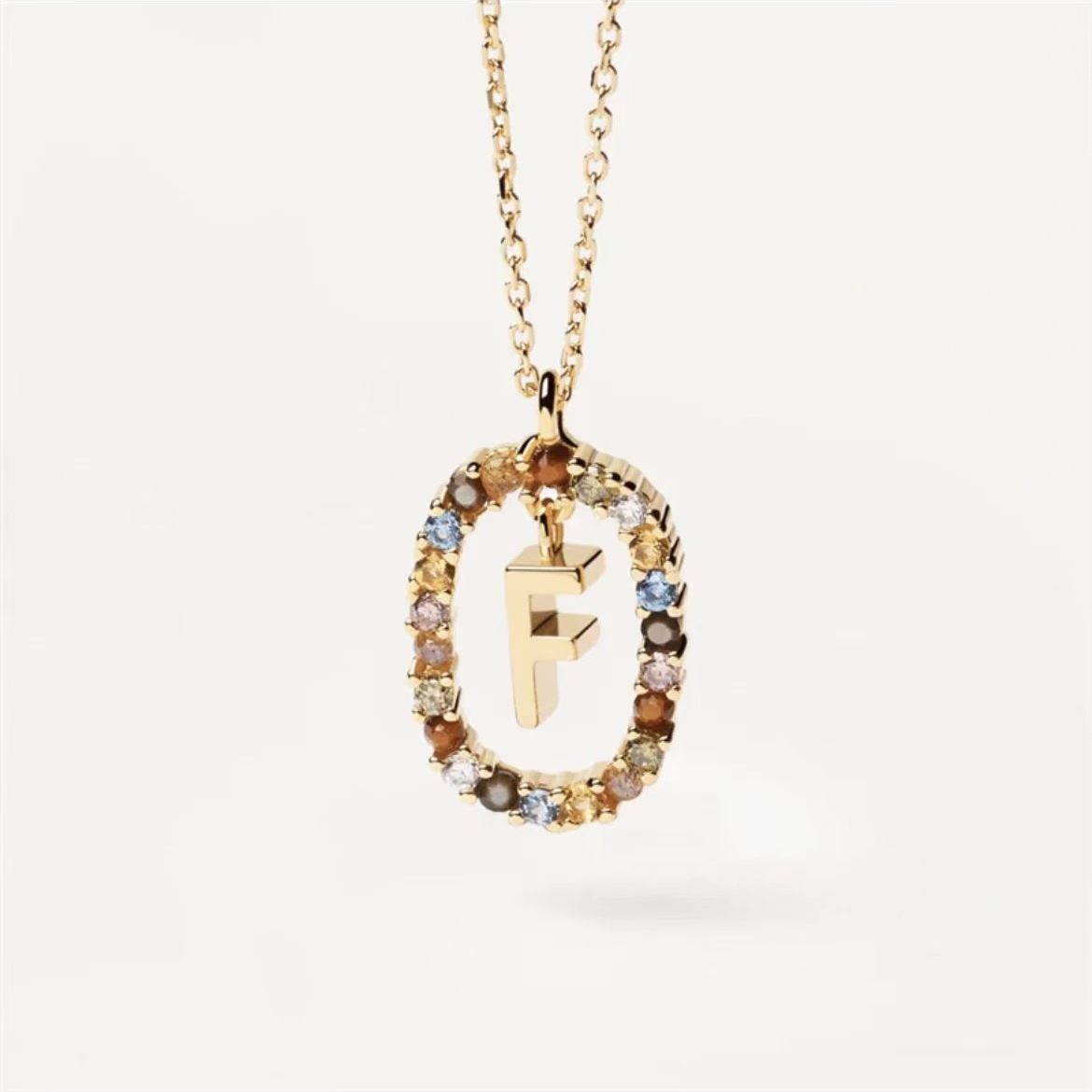 Stylish 26 Alphabet Necklace with Colored Rhinestones - 18K Fashion Jewelry - Image 5