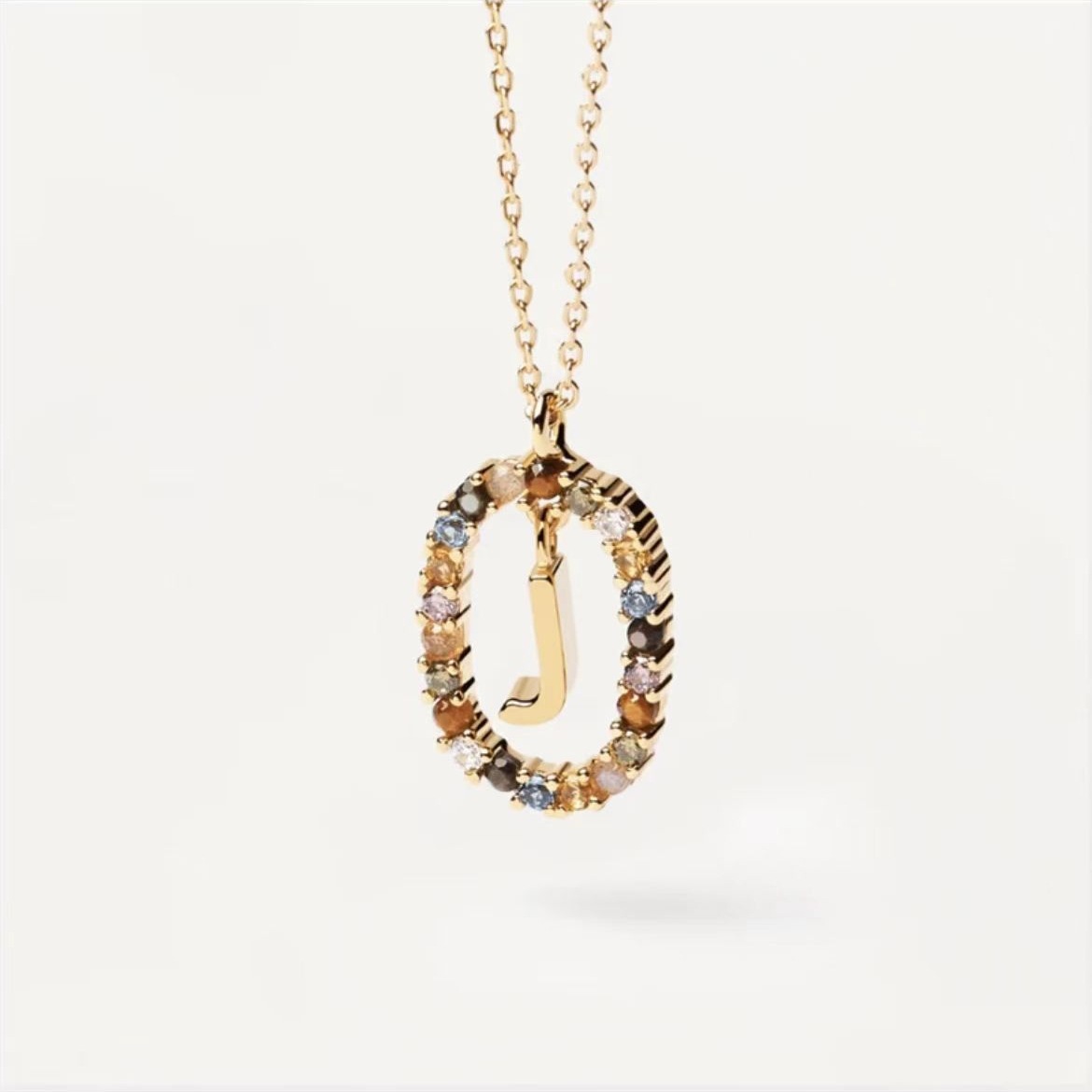 Stylish 26 Alphabet Necklace with Colored Rhinestones - 18K Fashion Jewelry - Image 9