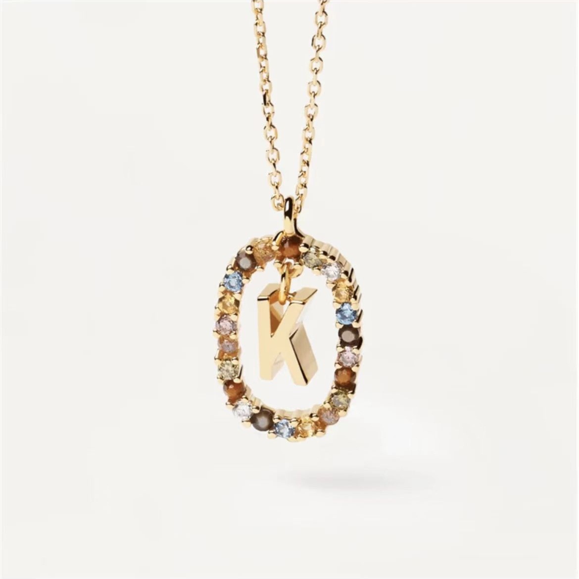 Stylish 26 Alphabet Necklace with Colored Rhinestones - 18K Fashion Jewelry - Image 10