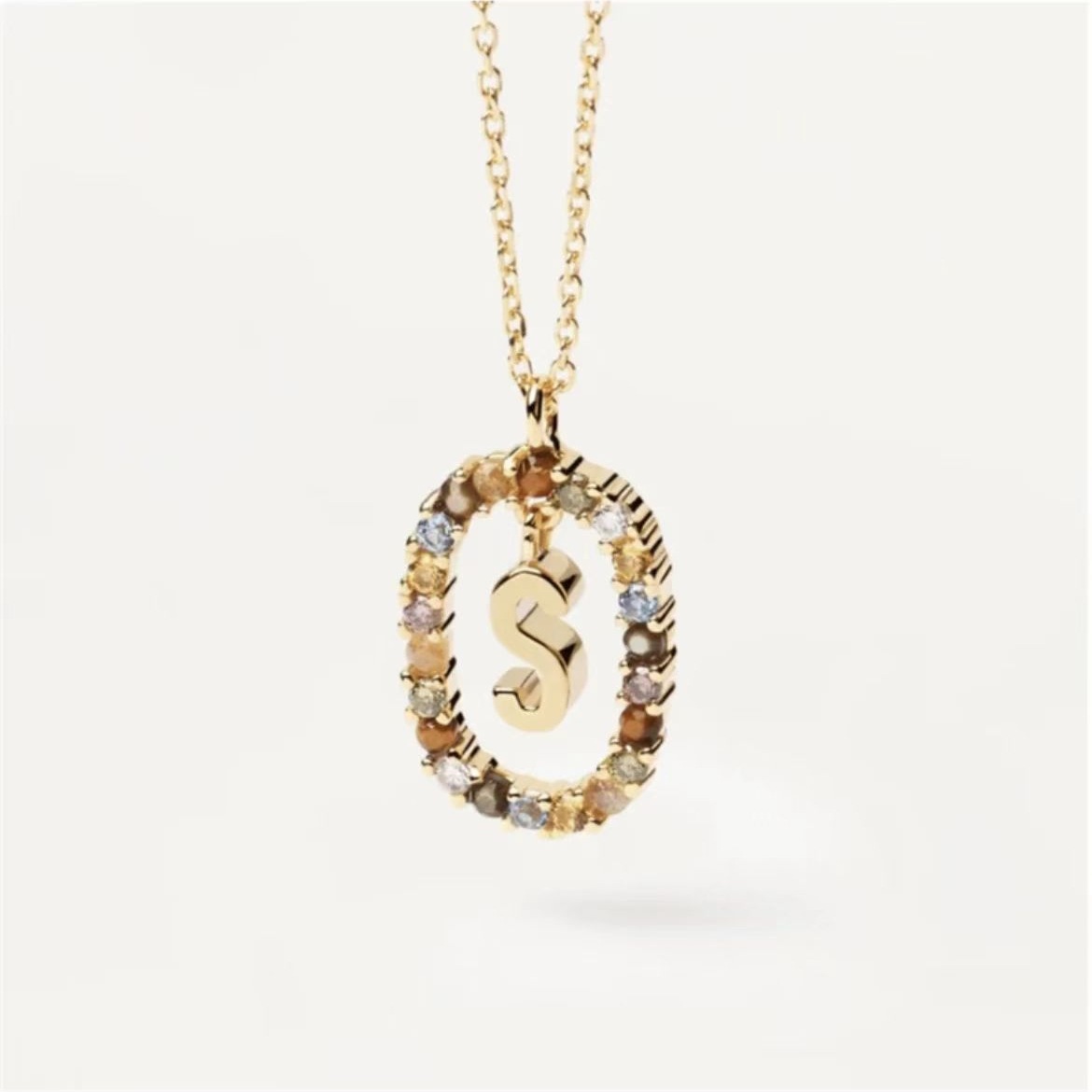Stylish 26 Alphabet Necklace with Colored Rhinestones - 18K Fashion Jewelry - Image 19