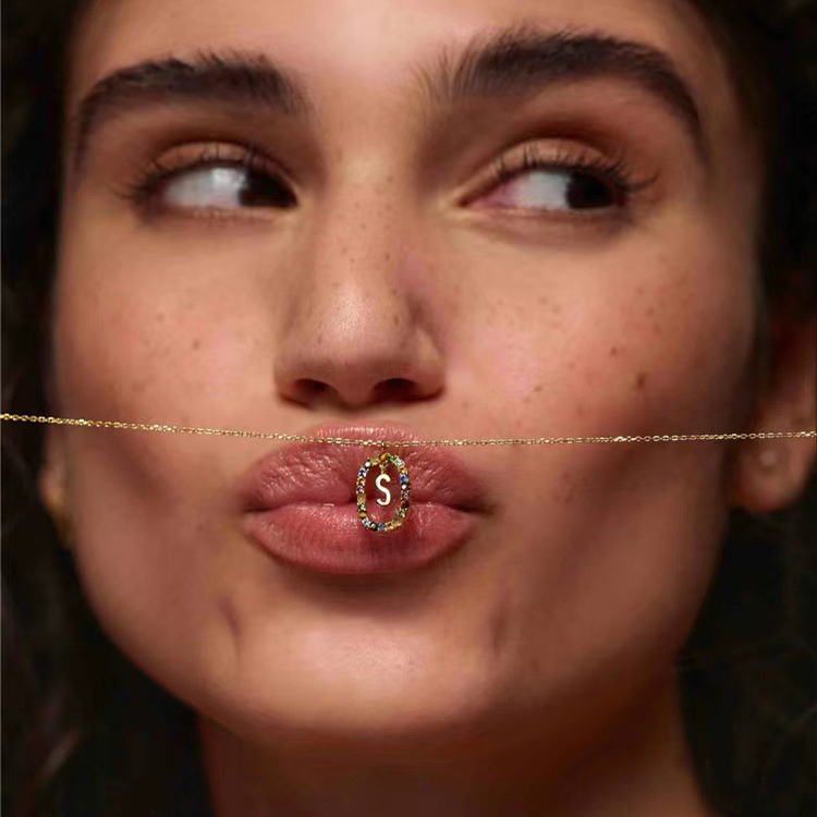 Stylish 26 Alphabet Necklace with Colored Rhinestones - 18K Fashion Jewelry - Image 28