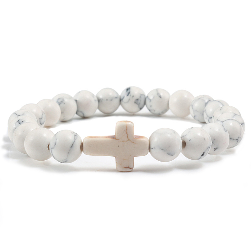 Stunning Blue Turquoise Cross Bracelet - Unique Artisan Jewelry Piece