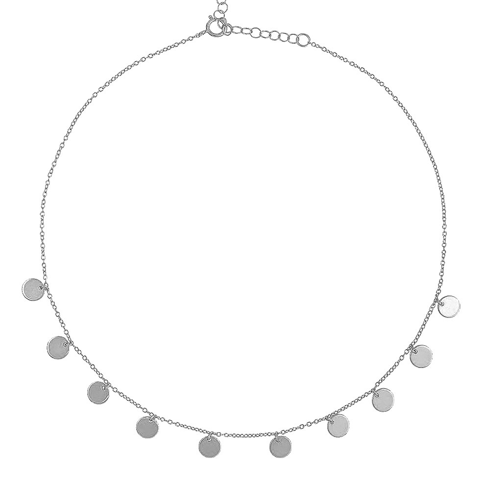Sterling Silver Small Round Slice Ornament Necklace - Simple Clavicle Chain Decoration for Elegant Style - Image 11