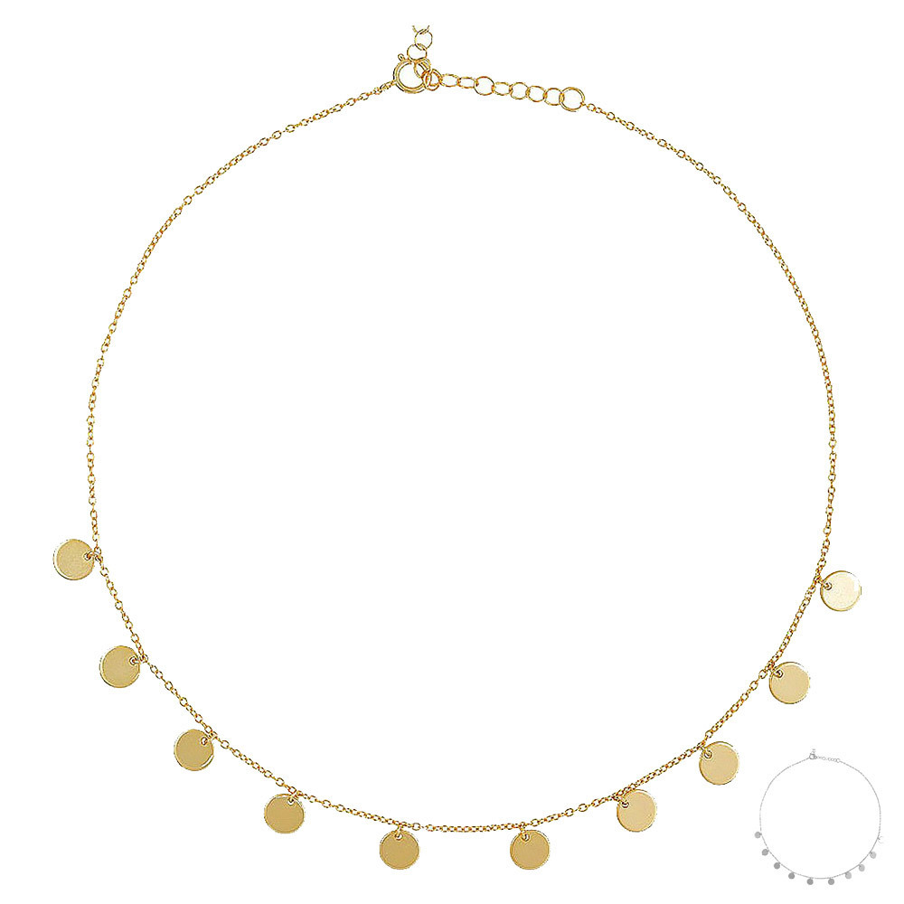 Sterling Silver Small Round Slice Ornament Necklace - Simple Clavicle Chain Decoration for Elegant Style - Image 12