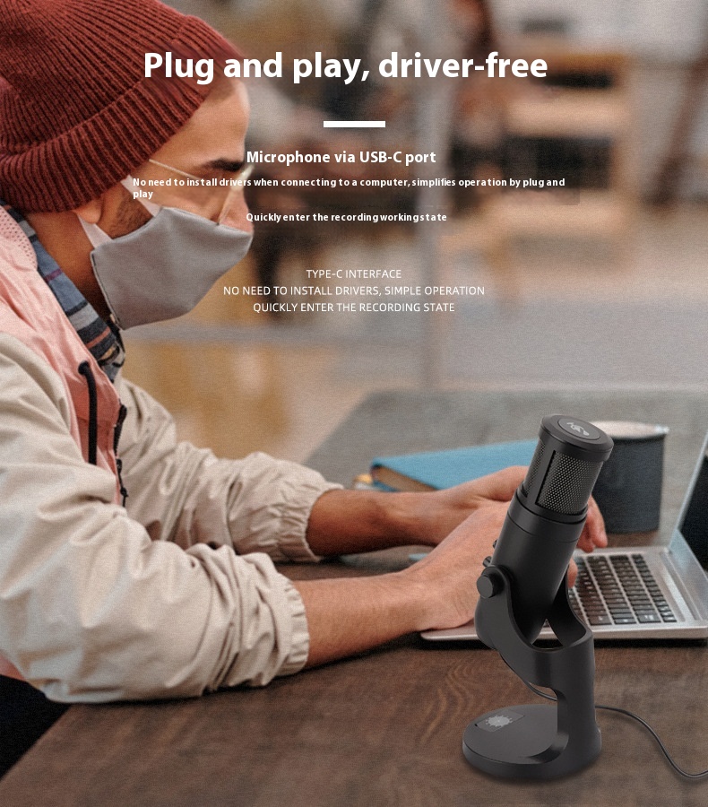 RGB Colorful Breathing Ambient Light USB Condenser Microphone for Stunning Audio - Image 8