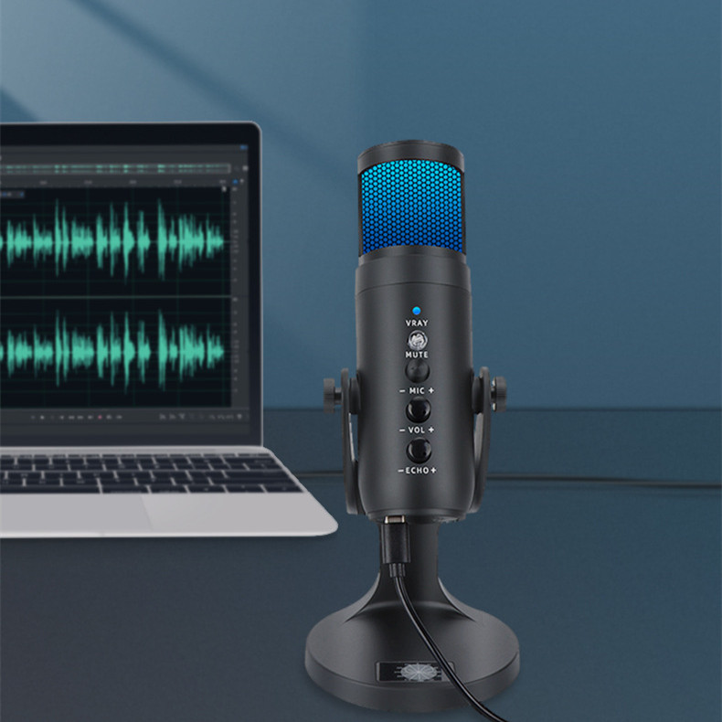 RGB Colorful Breathing Ambient Light USB Condenser Microphone for Stunning Audio - Image 11