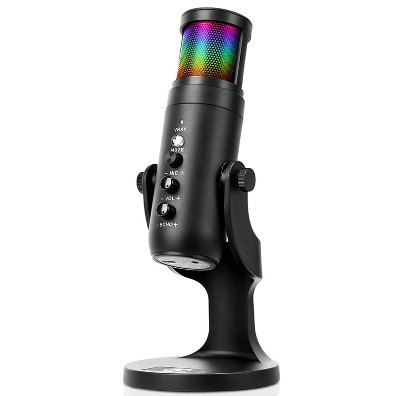 RGB Colorful Breathing Ambient Light USB Condenser Microphone for Stunning Audio - Image 12