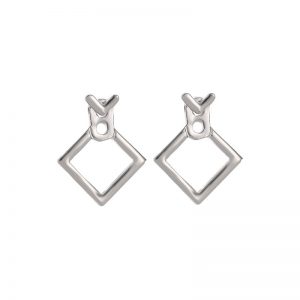 Stunning Hollow Diamond Square Stud Earrings for Elegant Style