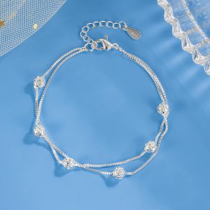 Double-Layer Hollow-Out Ball Bracelet for Women - Stylish Fashion Accessory