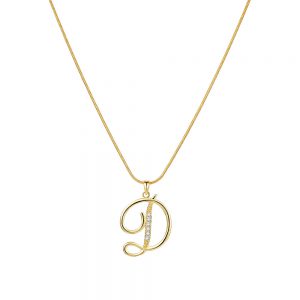 26 Unique Copper Zircon-Studded Necklace with Creative Letter Design