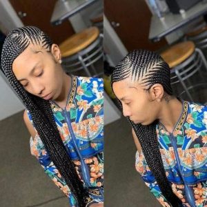 Long Straight Lace Wig with Dreadlocks - Premium Chemical Fiber Headgear