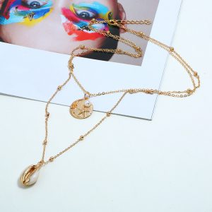 Conch Shell Multi-Layer Alloy Necklace - Stylish Beach-Inspired Jewelry