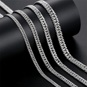Thick Cuban Necklace for Men - Curb Chain in Pure Silver 990