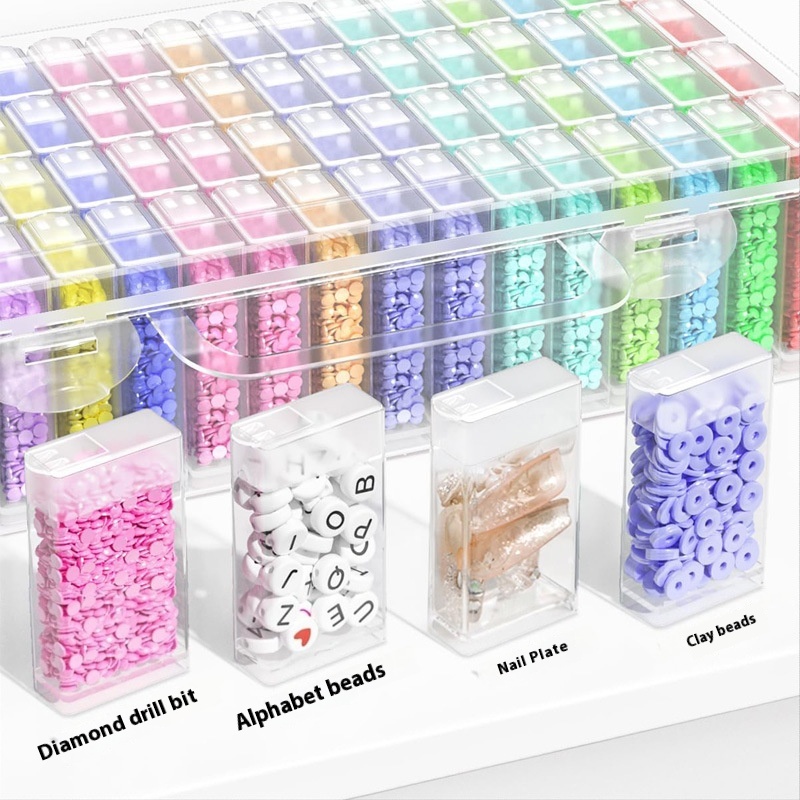Portable Transparent Bead Drill Classification Box with Beaded Storage - Image 3