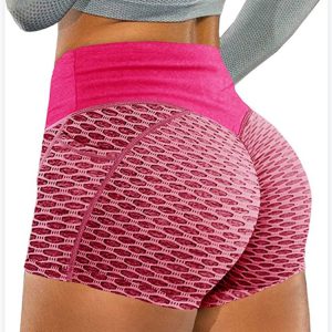 Jacquard Honeycomb Bird Eye Pocket Yoga Fitness Hip Three-Point Sports Pants
