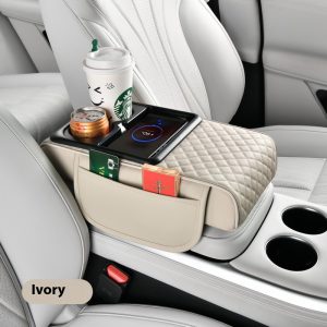 Smart Wireless Charging Automobile Armrest Box Cover - Multifunctional Fast Charging, Tissue Storage & Water Cup Holder