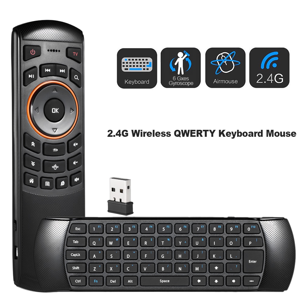 Docooler Mini 2.4GHz Wireless QWERTY Keyboard Air Mouse Remote Control with 6 Axis Gyroscope for Mini PC and TV Box - Image 5
