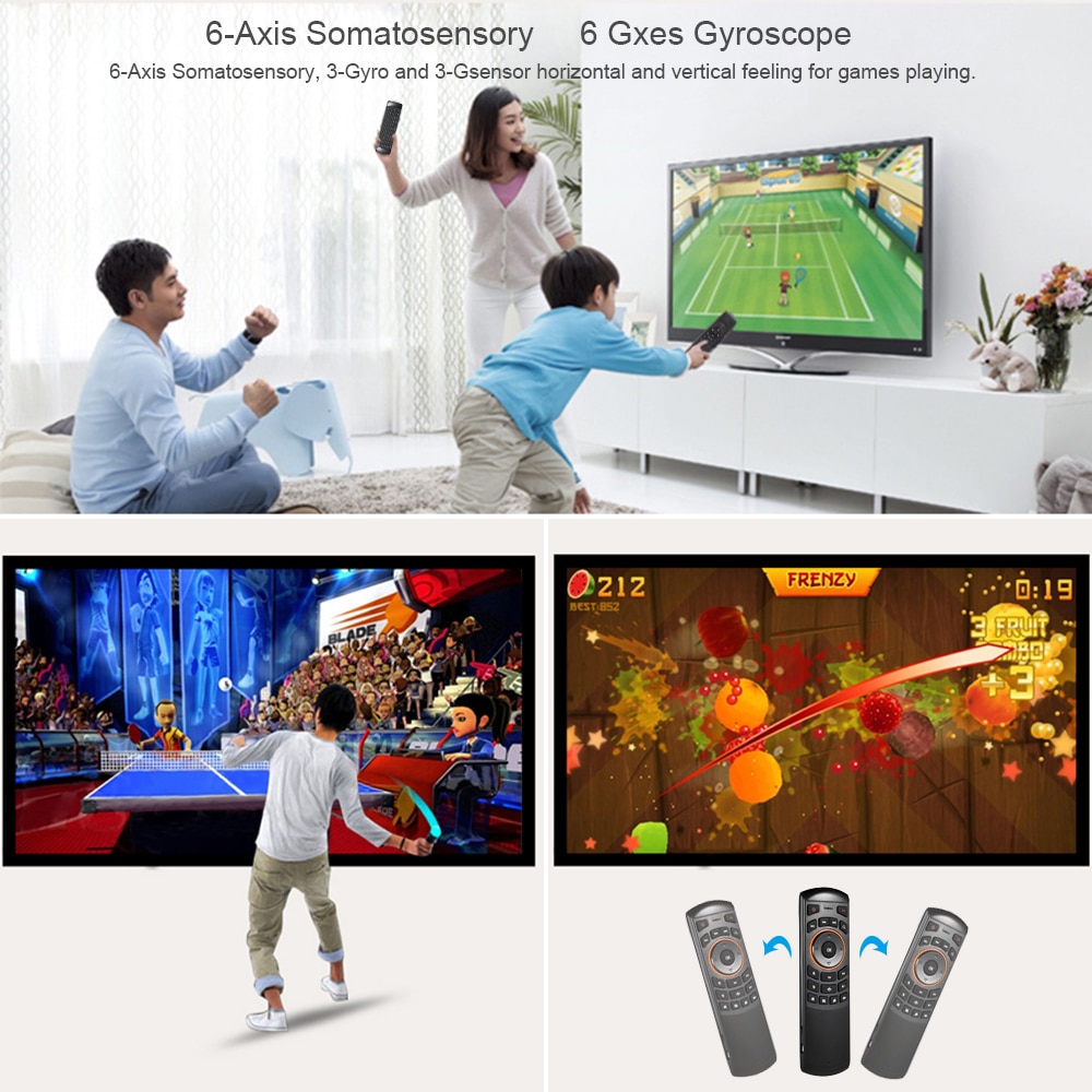 Docooler Mini 2.4GHz Wireless QWERTY Keyboard Air Mouse Remote Control with 6 Axis Gyroscope for Mini PC and TV Box - Image 7