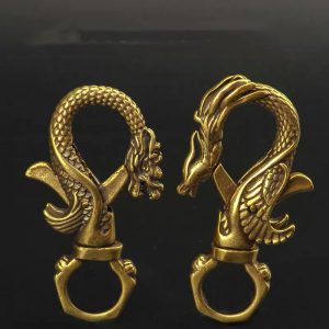 Chinese Style Pure Copper Faucet Keychain - Elegant Copper Decoration