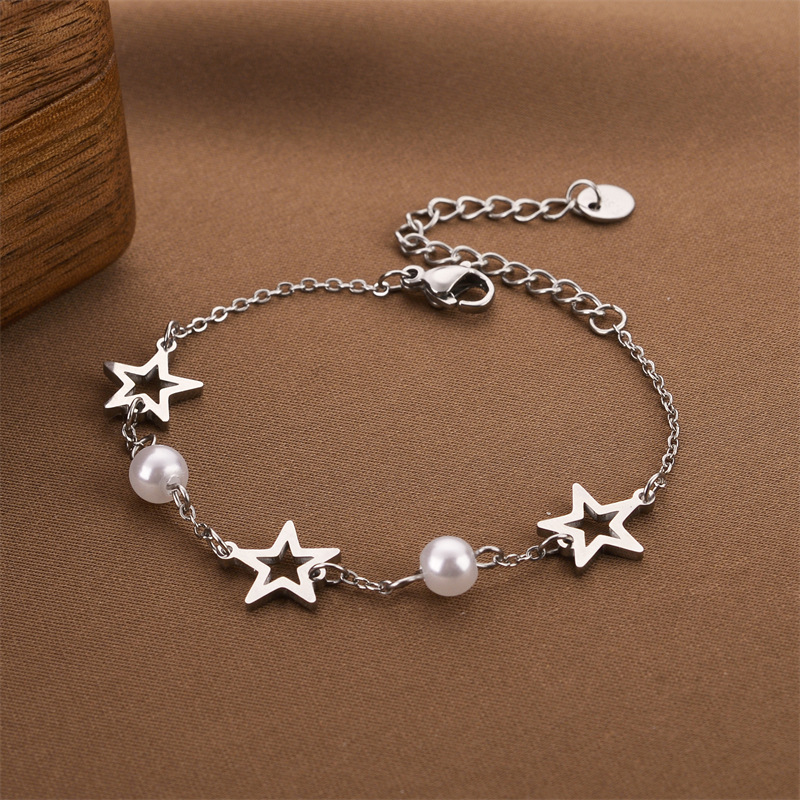 Xingyue Zircon Pearl Titanium Steel Bracelet for Women - Unique Niche Style - Image 3