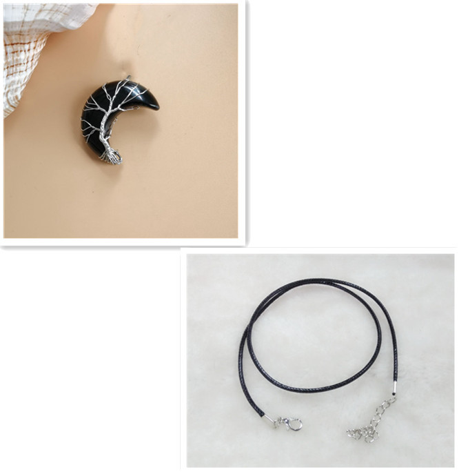 Handmade Moon Natural Stone Amethyst Tree of Life Necklace - Fortune Tree Design - Image 16