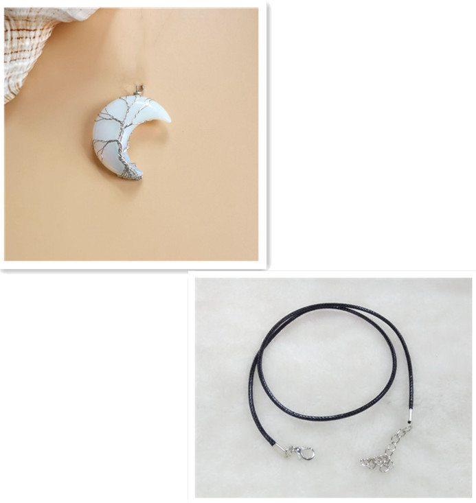 Handmade Moon Natural Stone Amethyst Tree of Life Necklace - Fortune Tree Design - Image 17