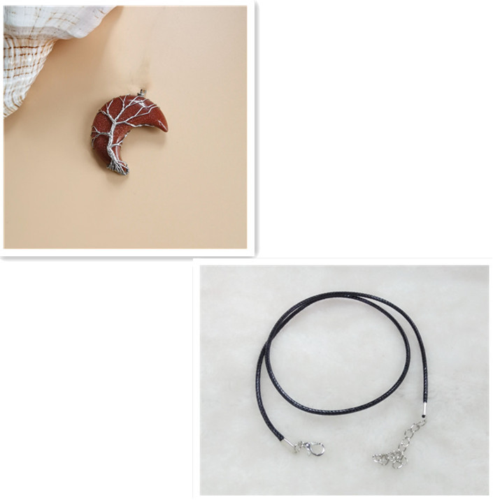 Handmade Moon Natural Stone Amethyst Tree of Life Necklace - Fortune Tree Design - Image 19