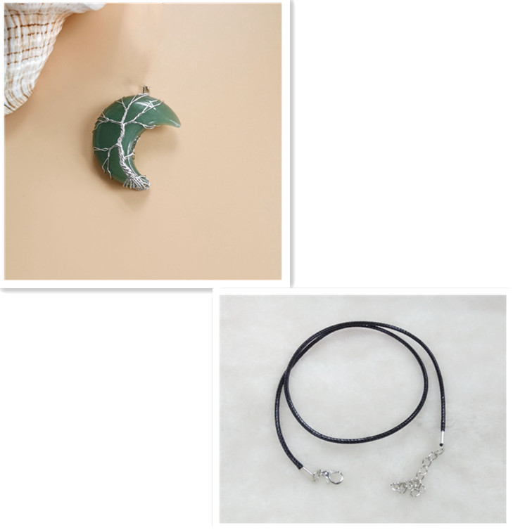 Handmade Moon Natural Stone Amethyst Tree of Life Necklace - Fortune Tree Design - Image 20