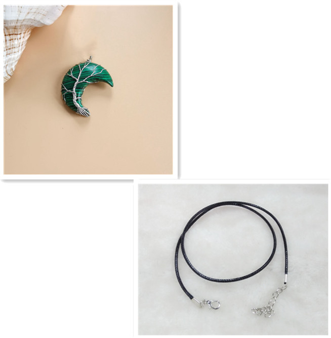 Handmade Moon Natural Stone Amethyst Tree of Life Necklace - Fortune Tree Design - Image 23