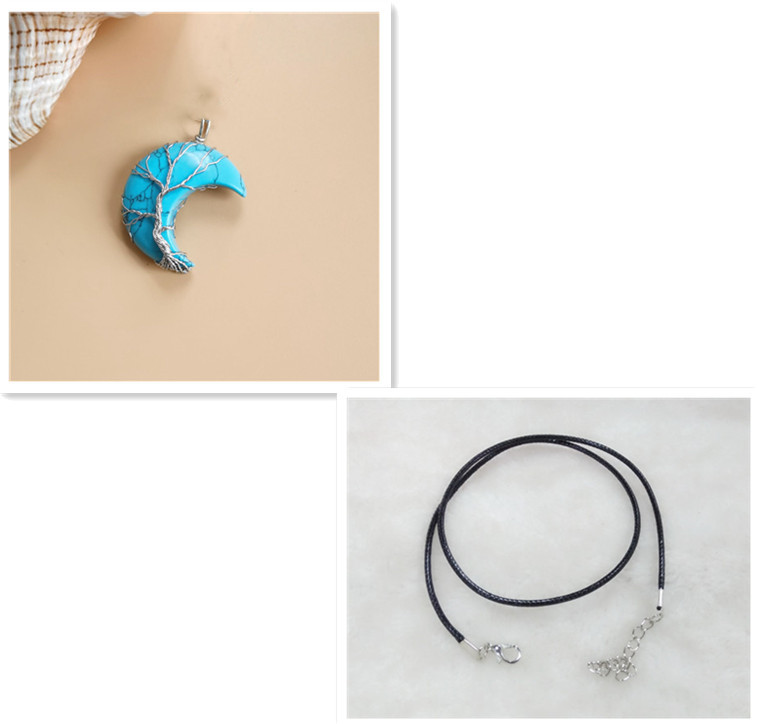 Handmade Moon Natural Stone Amethyst Tree of Life Necklace - Fortune Tree Design - Image 25