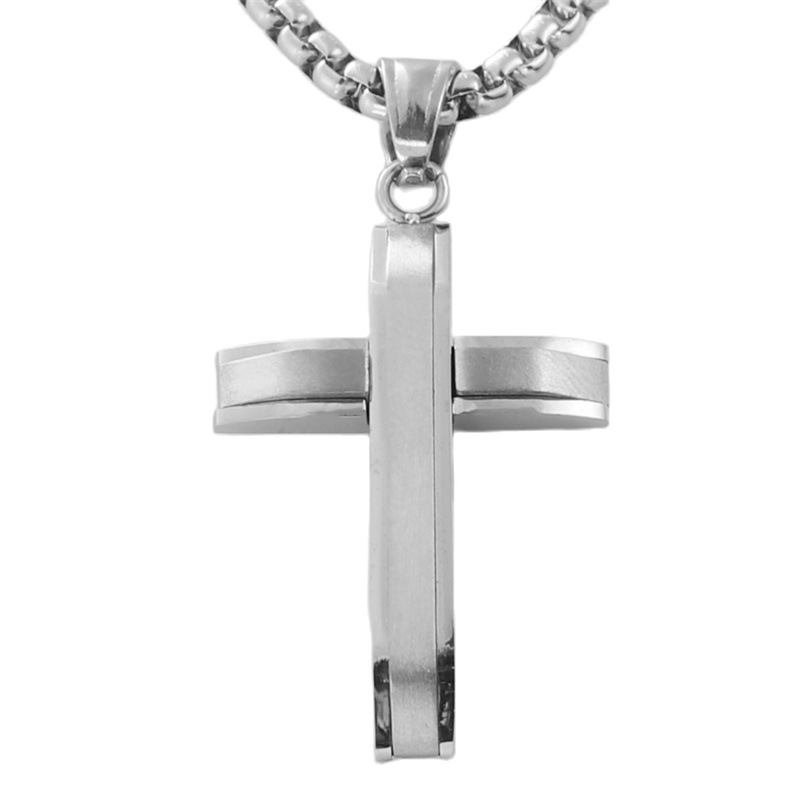 Men's Stainless Steel Cross Pendant Necklace - Stylish & Durable Faith Accessory - Image 9