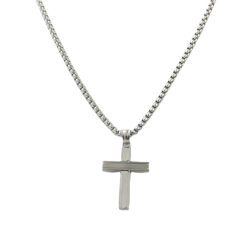 Men's Stainless Steel Cross Pendant Necklace - Stylish & Durable Faith Accessory - Image 11
