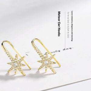 Eight Awn Star Stud Earrings for Women - Sparkling Style and Elegance