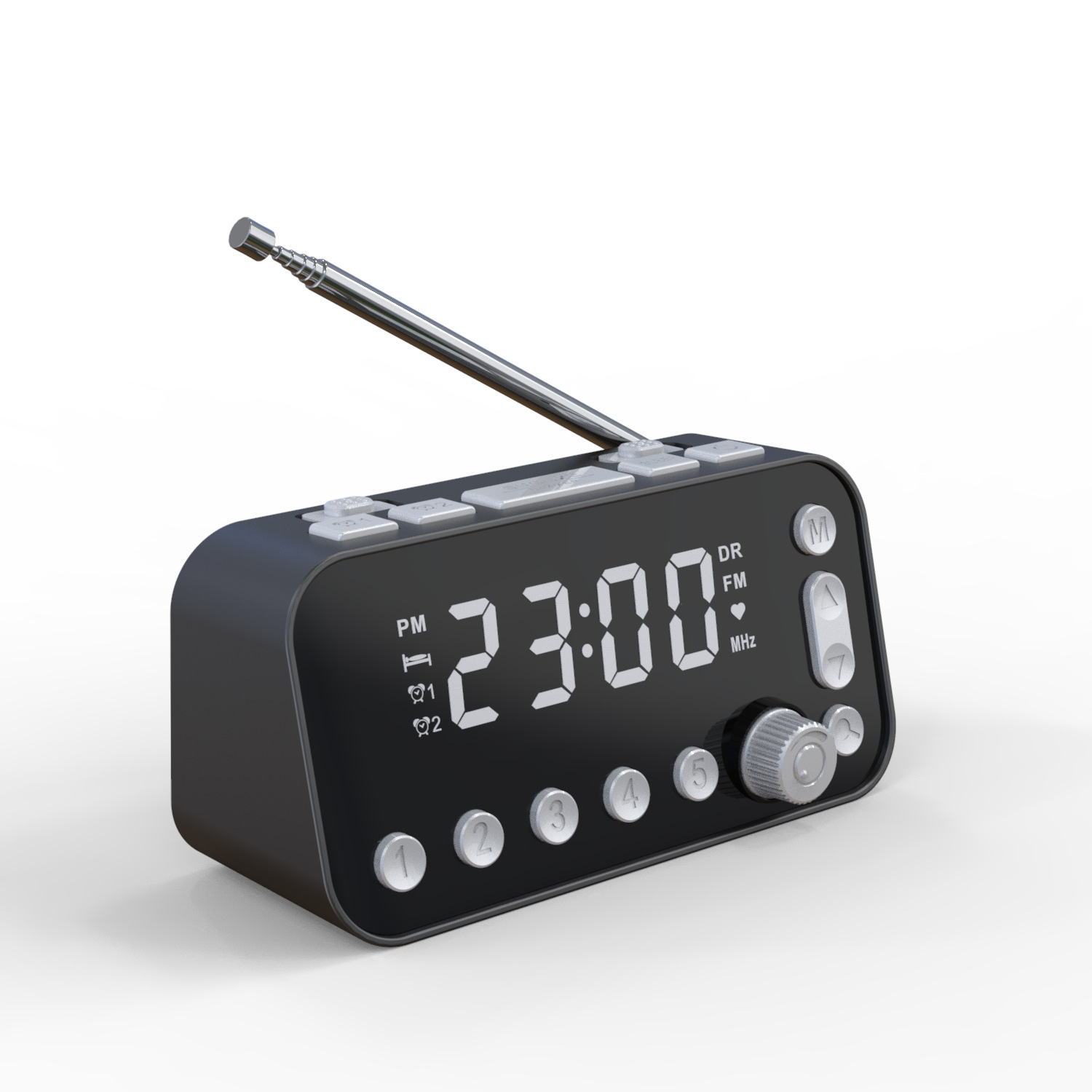 Enhanced DAB Bedside Alarm Clock with Antenna Upgrade Version