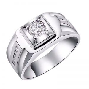 Chiba Silver-Plated Diamond Ring - Fashionable All-Match Wedding Classic Style