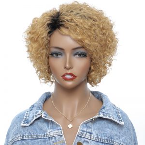 High-End Small Curly Real Hair Headgear - Fluffy Short Hair Cover