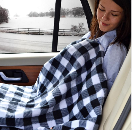 Explosion Red Plaid Series 12V Car Heating Blanket - Warmth for Autumn & Winter