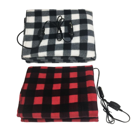 Explosion Red Plaid Series 12V Car Heating Blanket - Warmth for Autumn & Winter - Image 3