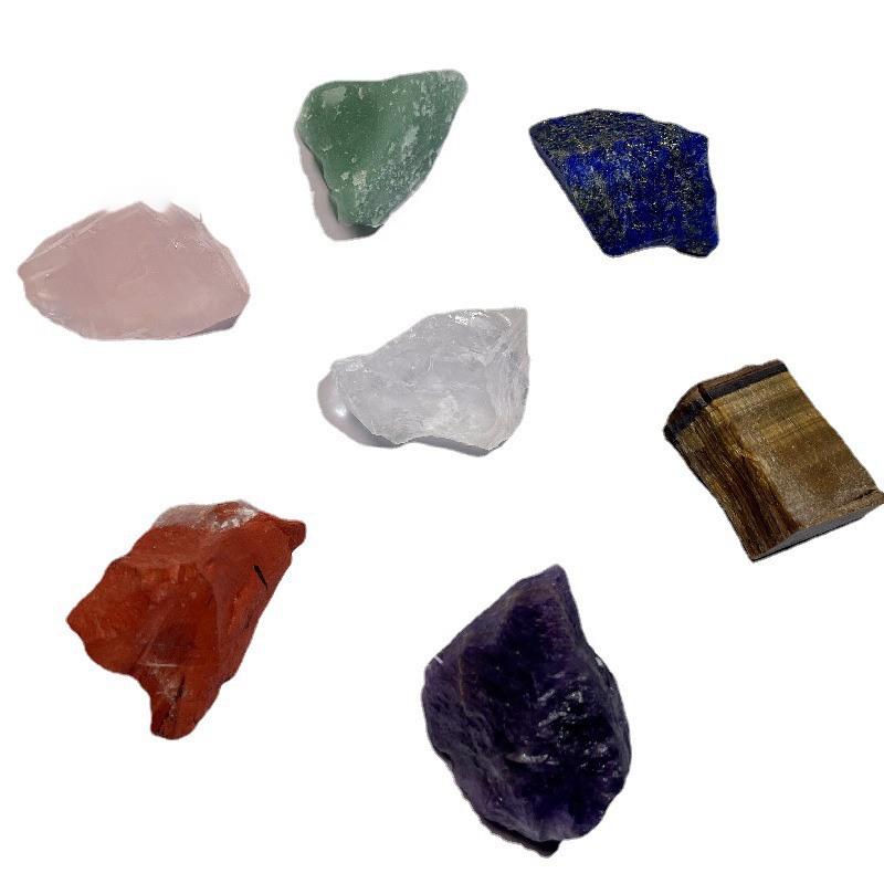 Wholesale Amazon Cross-border Seven Chakra Natural Crystal Rough Stone Ornament - Colorful Healing Stones for Yoga, Meditation & Energy Healing - Image 5