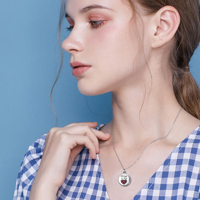 Sterling Silver Heart Urn Engraved Cremation Necklace for Ashes - Image 6