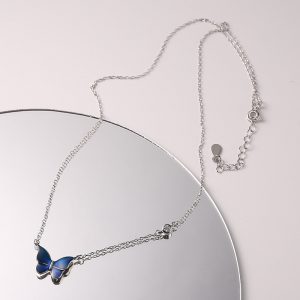 S925 Silver Color-Changing Butterfly Necklace - Trendy Novelty Jewelry