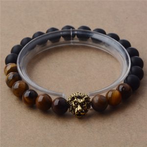 Lion Head Bead Yoga Bracelet – Enhance Your Practice with Stylish Energy