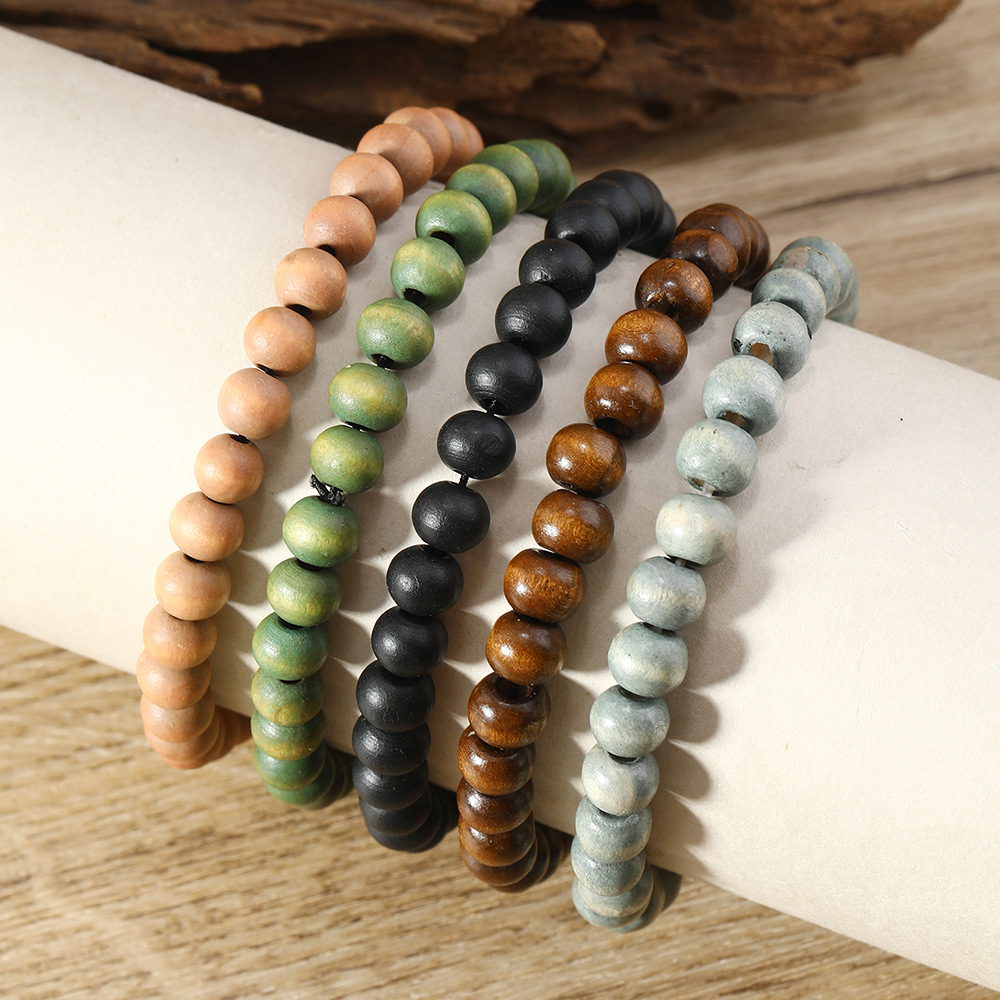 Chic Bohemian Multicolor Wooden Bead Bracelet - Stylish Fashion Accessory - Image 2